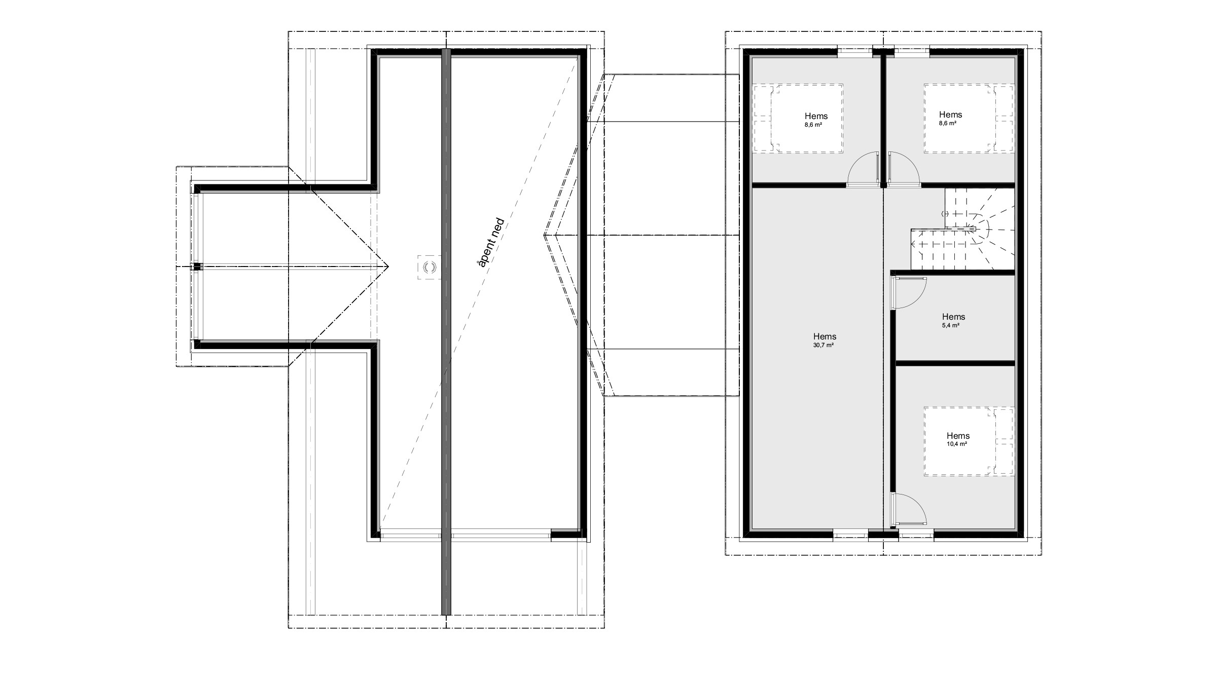 Plantegning 2. ETG — Sjemmedalhytta Sjemmedalhytta H 150