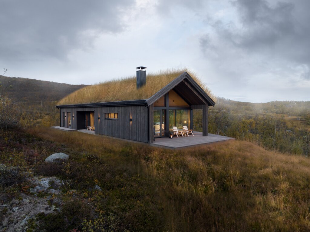 Arkitekttegnet hytte i fjellet – Sjemmedalhytta.